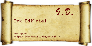 Irk Dániel névjegykártya
